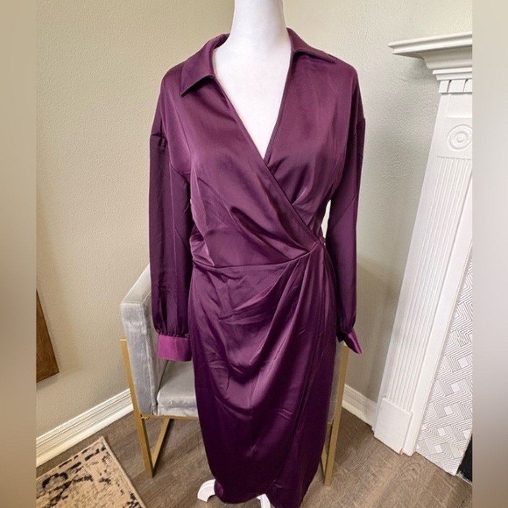 NWT Banana Republic Plum Color Side Ruched Dress